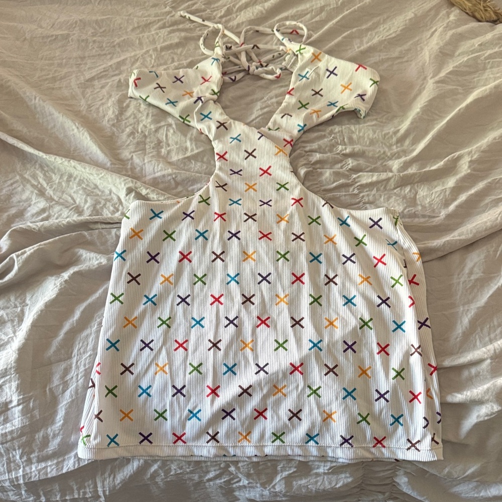 Boutine LA Multicolor Cross Pattern Dress